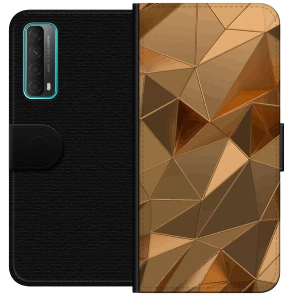 Tegnebogsetui til Huawei P smart 2021 med 3D Guld motiv