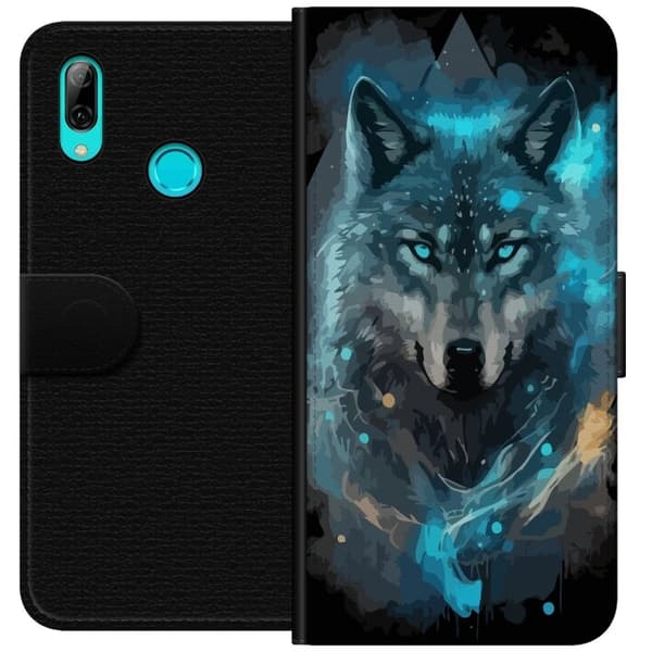 Tegnebogsetui til Huawei P smart 2019 med Ulve motiv