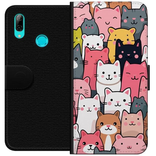 Tegnebogsetui til Huawei P smart 2019 med Katte mønster motiv