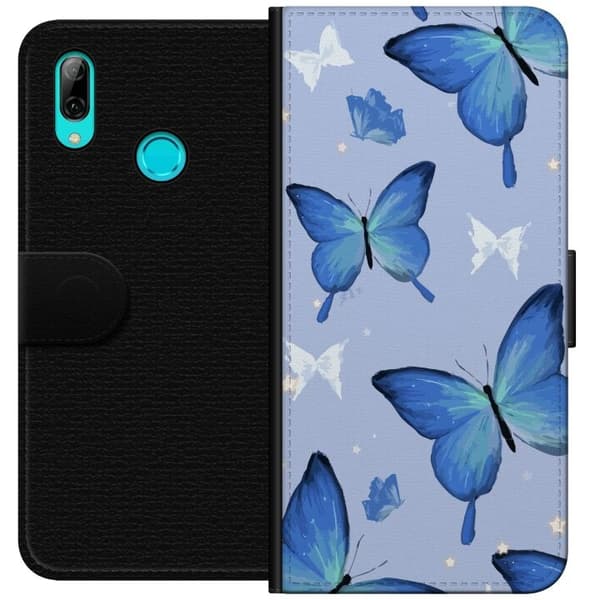 Lommeboketui til Huawei P smart 2019 med Blå sommerfugler motiv