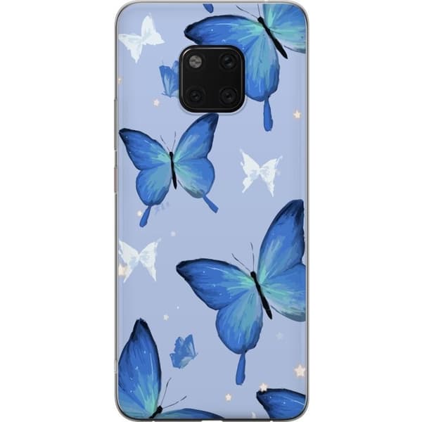 Kännykkäkuori Huawei Mate 20 Pro-laitteelle, jossa on Sinisiä perhosia kuvio