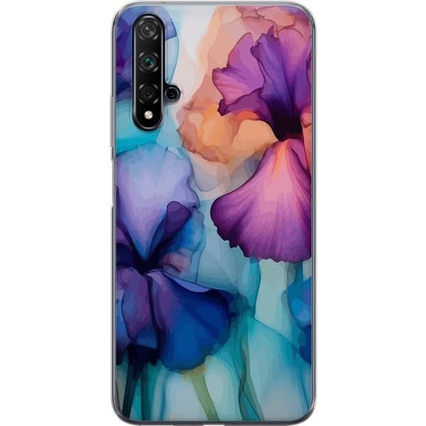 Kännykkäkuori Huawei nova 5T-laitteelle, jossa on Maagiset kukat kuvio