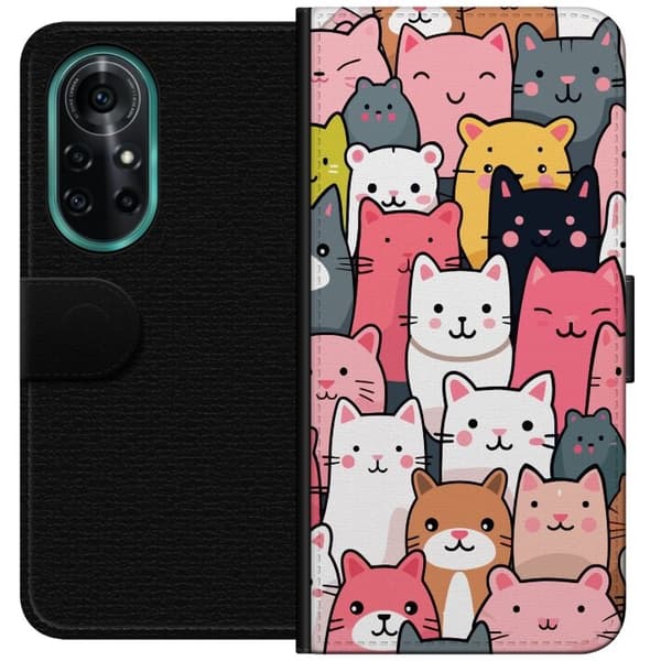 Plånboksfodral till Huawei nova 8 Pro med Kattmönster motiv