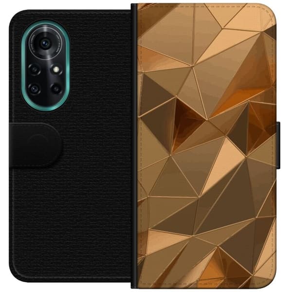Lommeboketui til Huawei nova 8 Pro med 3D Gull motiv