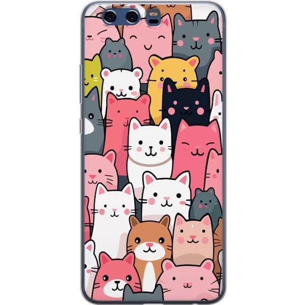 Mobilcover til Huawei P10 med Katte mønster motiv