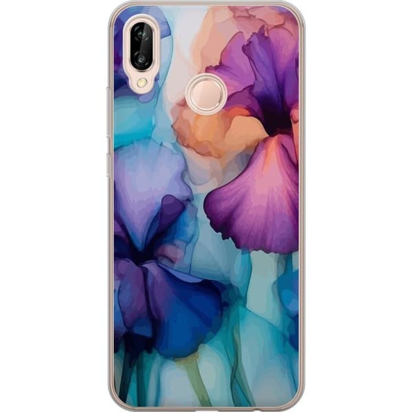 Kännykkäkuori Huawei P20 lite-laitteelle, jossa on Maagiset kukat kuvio