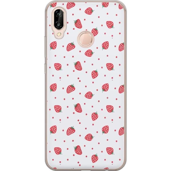 Mobilcover til Huawei P20 lite med Jordbær motiv