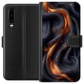 Miniatyrbillede 1 af 4: Tegnebogsetui til Huawei P30 med Brandigt silke motiv