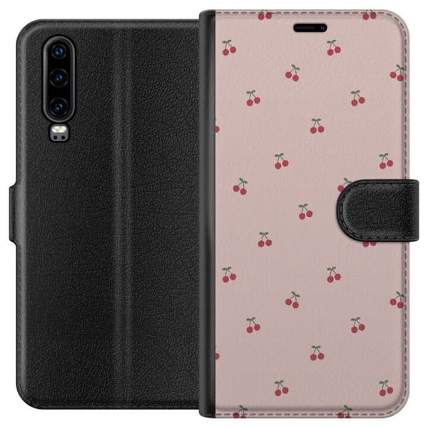 Lompakkokotelo Huawei P30-laitteelle, jossa on Kirsikka kuvio