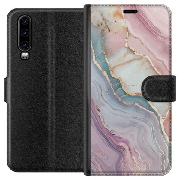 Tegnebogsetui til Huawei P30 med Marmor motiv