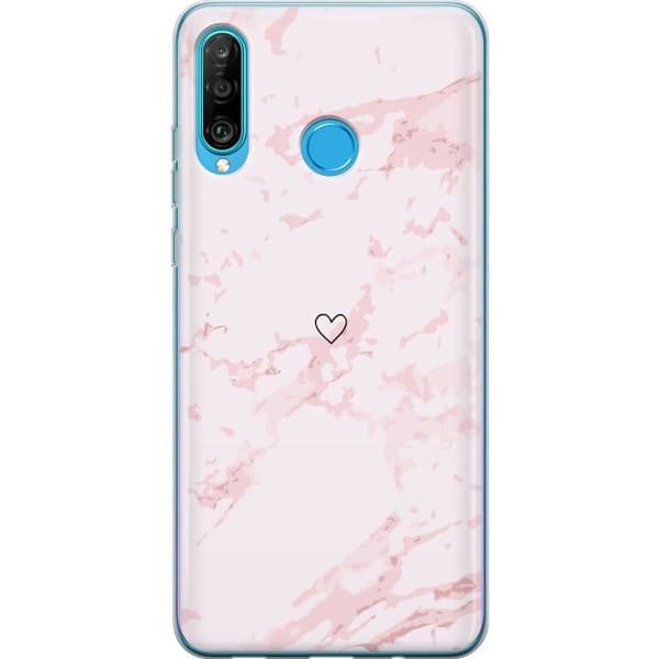 Mobilskal till Huawei P30 lite med Rosa Hjärta motiv