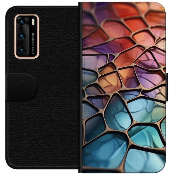 Plånboksfodral till Huawei P40 med Metalliskt mönster motiv