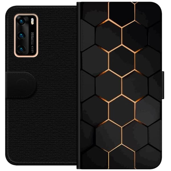 Lompakkokotelo Huawei P40-laitteelle, jossa on Ylellinen Kuvio kuvio