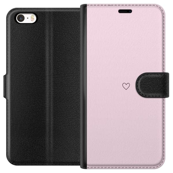 Tegnebogsetui til Apple iPhone 5s med Hjerte motiv
