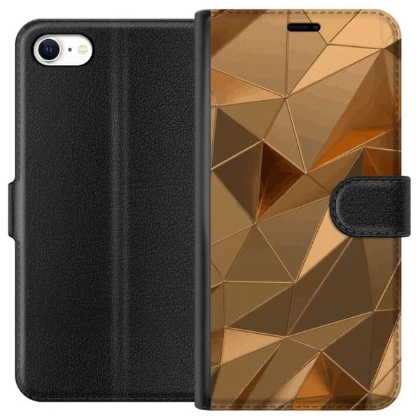 Plånboksfodral till Apple iPhone 6 med 3D Guld motiv