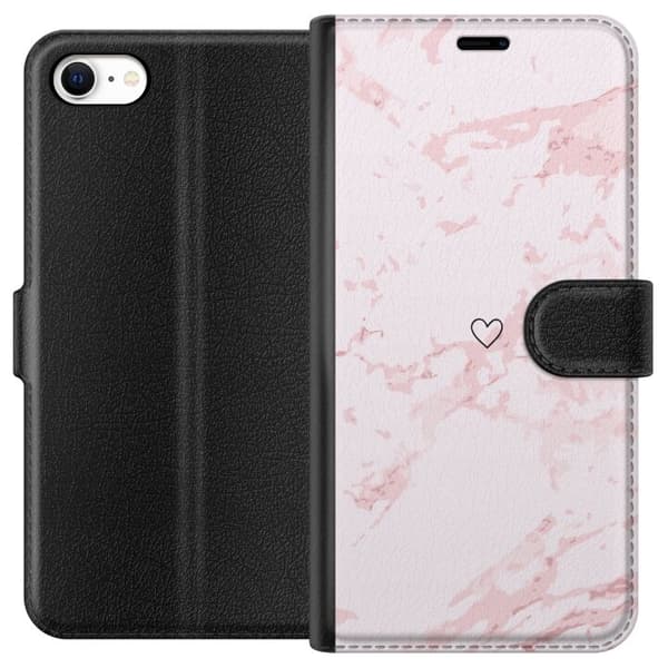 Tegnebogsetui til Apple iPhone 6s med Rosa Hjerte motiv