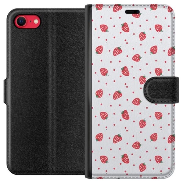 Lompakkokotelo Apple iPhone 7-laitteelle, jossa on Mansikat kuvio