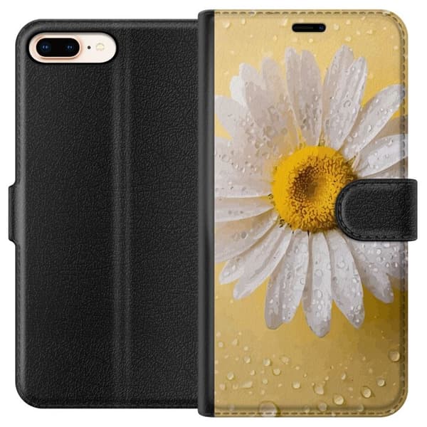 Tegnebogsetui til Apple iPhone 7 Plus med Porcelænsblomst motiv