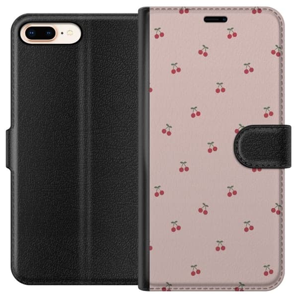 Lompakkokotelo Apple iPhone 7 Plus-laitteelle, jossa on Kirsikka kuvio