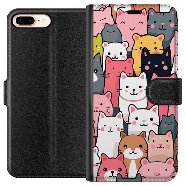 Lompakkokotelo Apple iPhone 7 Plus-laitteelle, jossa on Kissan kuviointi kuvio