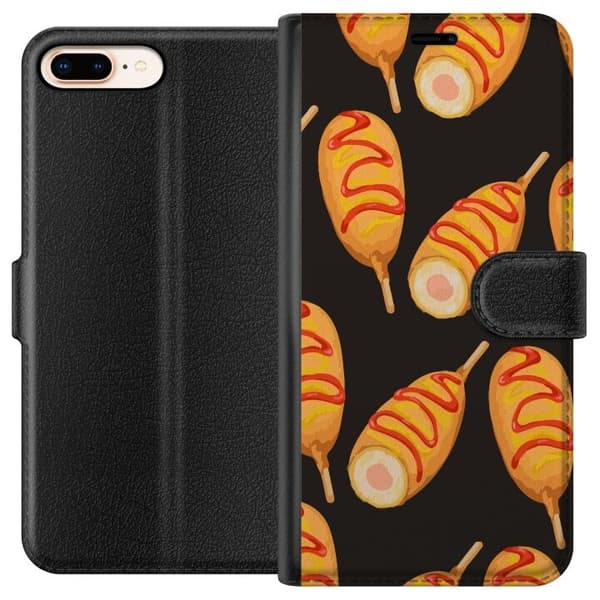 Tegnebogsetui til Apple iPhone 7 Plus med Kyllingedrumstick motiv