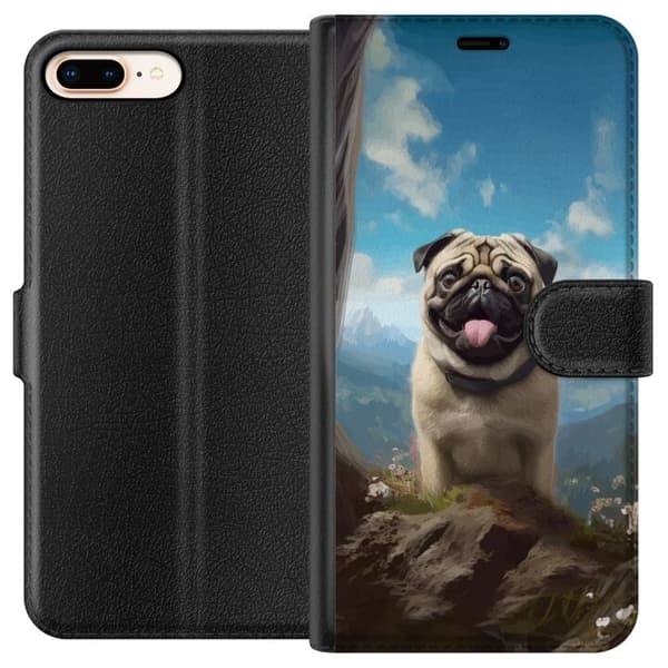 Lommeboketui til Apple iPhone 7 Plus med Glad Hund motiv