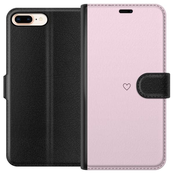 Lompakkokotelo Apple iPhone 7 Plus-laitteelle, jossa on Sydän kuvio