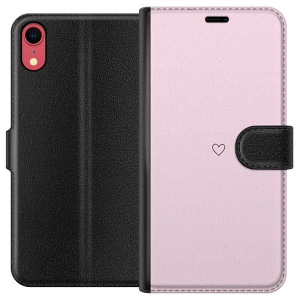 Tegnebogsetui til Apple iPhone XR med Hjerte motiv
