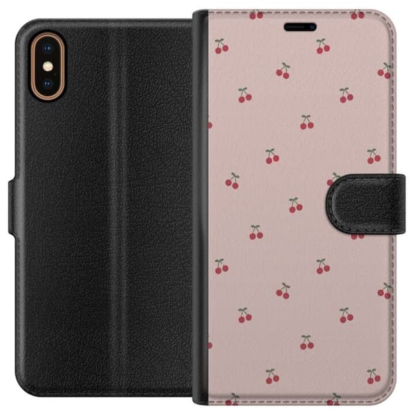 Lommeboketui til Apple iPhone XS med Kirsebær motiv