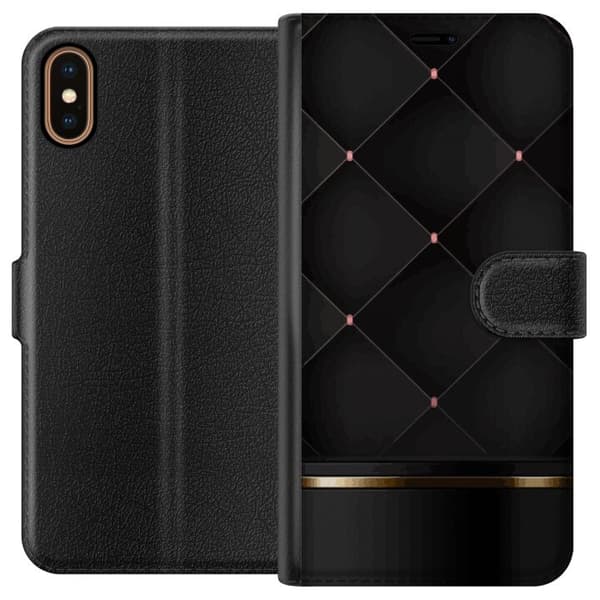 Lompakkokotelo Apple iPhone XS-laitteelle, jossa on Ylellinen linja kuvio