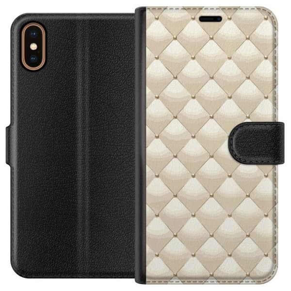 Lompakkokotelo Apple iPhone XS-laitteelle, jossa on Kultakiilto kuvio