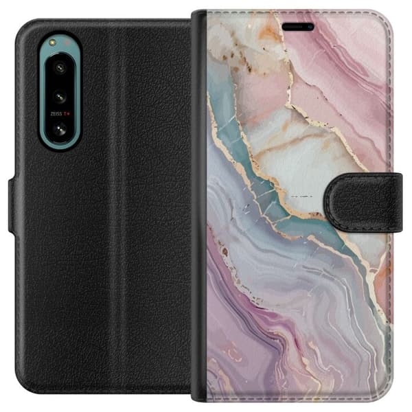 Lommeboketui til Sony Xperia 5 IV med Marmor motiv