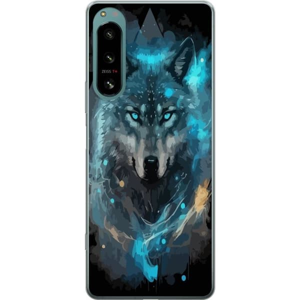 Kännykkäkuori Sony Xperia 5 IV-laitteelle, jossa on Susi kuvio