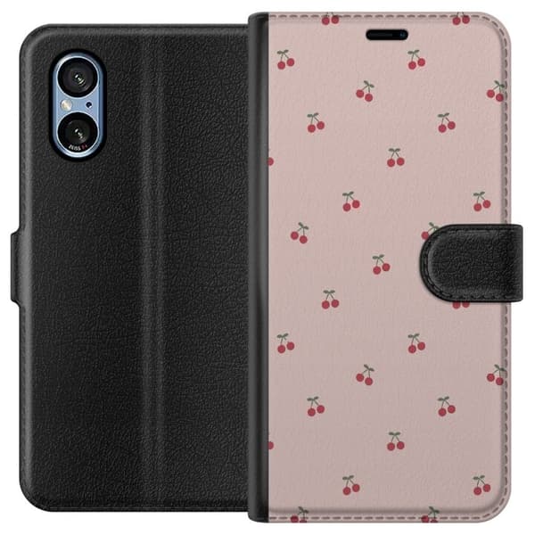 Lommeboketui til Sony Xperia 5 V med Kirsebær motiv