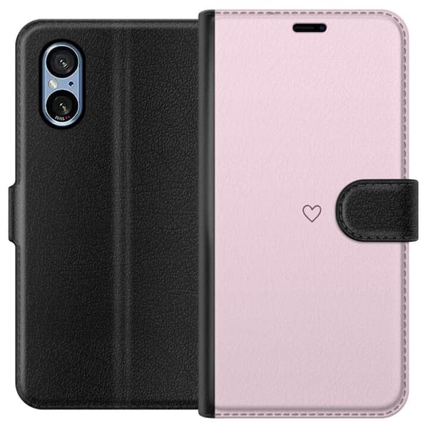 Lommeboketui til Sony Xperia 5 V med Hjerte motiv