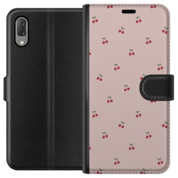 Tegnebogsetui til Sony Xperia L3 med Kirsebær motiv