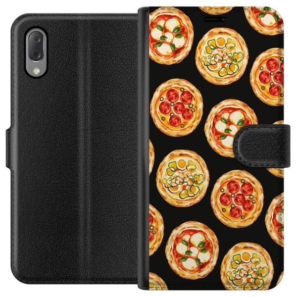 Tegnebogsetui til Sony Xperia L3 med Pizza motiv