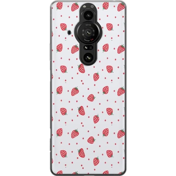 Kännykkäkuori Sony Xperia Pro-I-laitteelle, jossa on Mansikat kuvio
