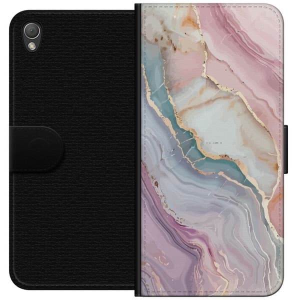 Lompakkokotelo Sony Xperia Z3-laitteelle, jossa on Marmori kuvio