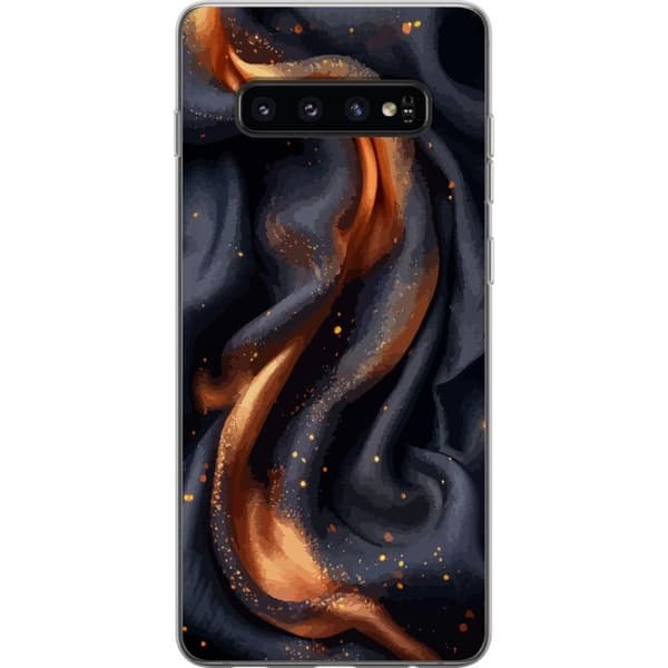 Kännykkäkuori Samsung Galaxy S10-laitteelle, jossa on Tulinen silkki kuvio