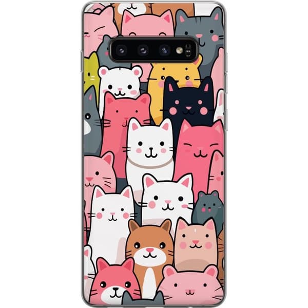 Mobildeksel til Samsung Galaxy S10 med Kattmønster motiv