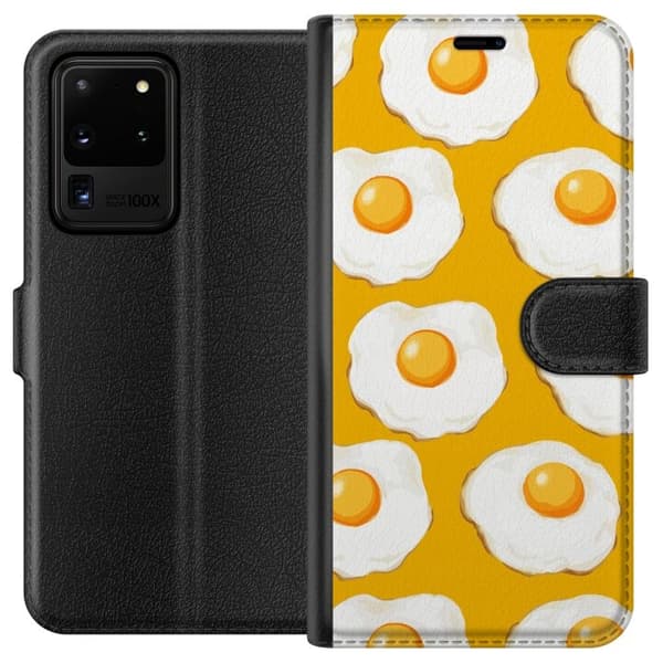 Tegnebogsetui til Samsung Galaxy S20 Ultra med Stegt æg motiv