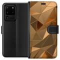 Miniatyrbillede 1 af 4: Tegnebogsetui til Samsung Galaxy S20 Ultra med 3D Guld motiv