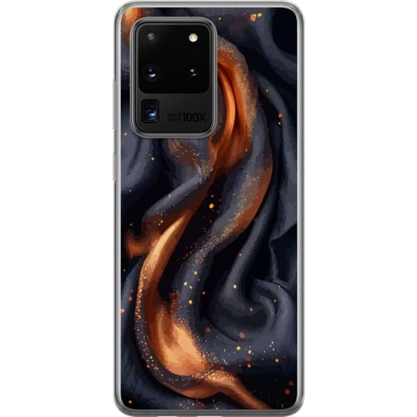 Kännykkäkuori Samsung Galaxy S20 Ultra-laitteelle, jossa on Tulinen silkki kuvio