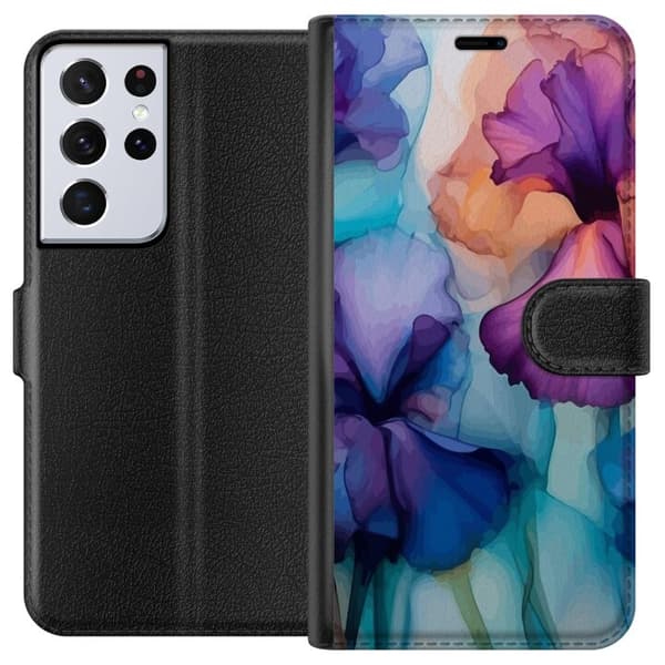 Tegnebogsetui til Samsung Galaxy S21 Ultra 5G med Magiske blomster motiv