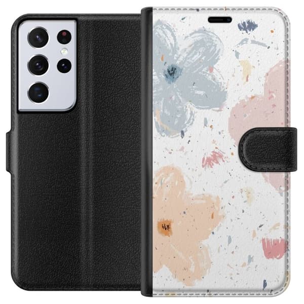 Tegnebogsetui til Samsung Galaxy S21 Ultra 5G med Blomster motiv