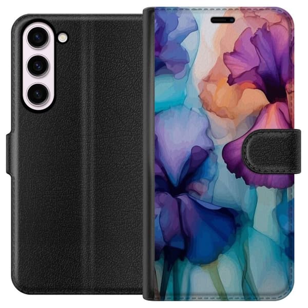 Lompakkokotelo Samsung Galaxy S23+-laitteelle, jossa on Maagiset kukat kuvio