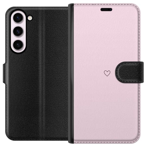 Lompakkokotelo Samsung Galaxy S23+-laitteelle, jossa on Sydän kuvio