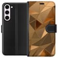 Miniatyrbillede 1 af 4: Tegnebogsetui til Samsung Galaxy S23+ med 3D Guld motiv