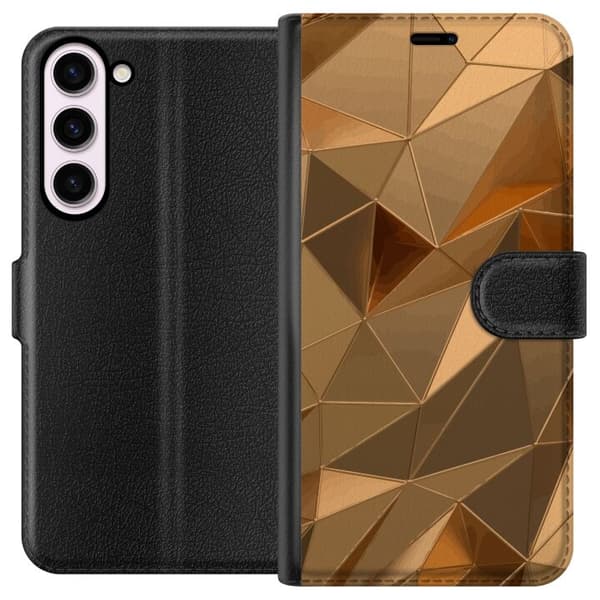 Tegnebogsetui til Samsung Galaxy S23+ med 3D Guld motiv